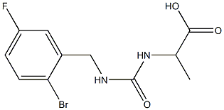 2-({[(2-bromo-5-fluorophenyl)methyl]carbamoyl}amino)propanoic acid Struktur