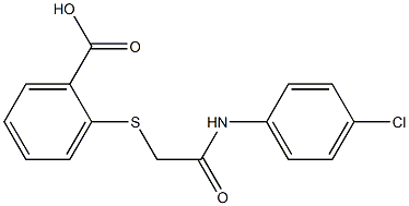 2-({[(4-chlorophenyl)carbamoyl]methyl}sulfanyl)benzoic acid Struktur