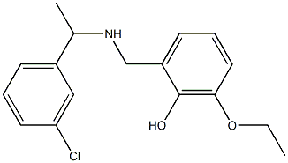 2-({[1-(3-chlorophenyl)ethyl]amino}methyl)-6-ethoxyphenol Struktur