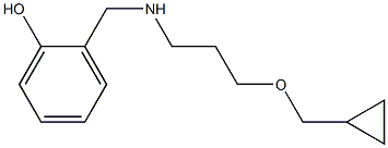 2-({[3-(cyclopropylmethoxy)propyl]amino}methyl)phenol Struktur