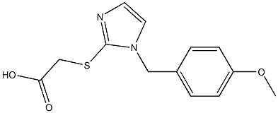 2-({1-[(4-methoxyphenyl)methyl]-1H-imidazol-2-yl}sulfanyl)acetic acid Struktur