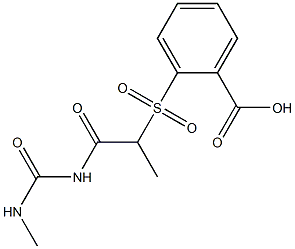 2-({1-[(methylcarbamoyl)amino]-1-oxopropane-2-}sulfonyl)benzoic acid Struktur