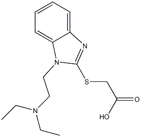 2-({1-[2-(diethylamino)ethyl]-1H-1,3-benzodiazol-2-yl}sulfanyl)acetic acid Struktur