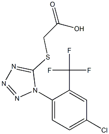 2-({1-[4-chloro-2-(trifluoromethyl)phenyl]-1H-1,2,3,4-tetrazol-5-yl}sulfanyl)acetic acid Struktur