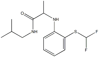 2-({2-[(difluoromethyl)sulfanyl]phenyl}amino)-N-(2-methylpropyl)propanamide Struktur