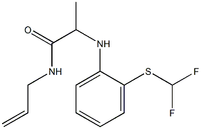 2-({2-[(difluoromethyl)sulfanyl]phenyl}amino)-N-(prop-2-en-1-yl)propanamide Struktur