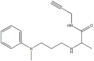 2-({3-[methyl(phenyl)amino]propyl}amino)-N-(prop-2-yn-1-yl)propanamide Struktur