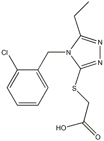 2-({4-[(2-chlorophenyl)methyl]-5-ethyl-4H-1,2,4-triazol-3-yl}sulfanyl)acetic acid Struktur