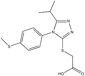 2-({4-[4-(methylsulfanyl)phenyl]-5-(propan-2-yl)-4H-1,2,4-triazol-3-yl}sulfanyl)acetic acid Struktur