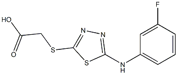 2-({5-[(3-fluorophenyl)amino]-1,3,4-thiadiazol-2-yl}sulfanyl)acetic acid Struktur