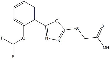 2-({5-[2-(difluoromethoxy)phenyl]-1,3,4-oxadiazol-2-yl}sulfanyl)acetic acid Struktur