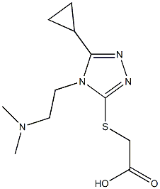 2-({5-cyclopropyl-4-[2-(dimethylamino)ethyl]-4H-1,2,4-triazol-3-yl}sulfanyl)acetic acid Struktur