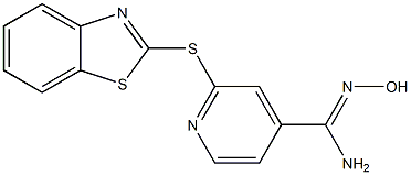 2-(1,3-benzothiazol-2-ylsulfanyl)-N'-hydroxypyridine-4-carboximidamide Struktur