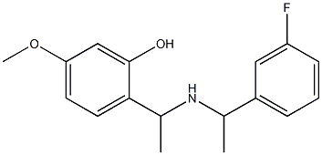 2-(1-{[1-(3-fluorophenyl)ethyl]amino}ethyl)-5-methoxyphenol Struktur