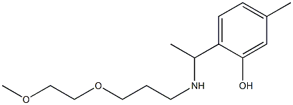 2-(1-{[3-(2-methoxyethoxy)propyl]amino}ethyl)-5-methylphenol Struktur