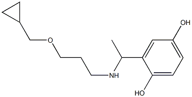 2-(1-{[3-(cyclopropylmethoxy)propyl]amino}ethyl)benzene-1,4-diol Struktur