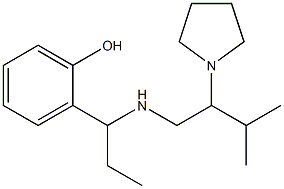 2-(1-{[3-methyl-2-(pyrrolidin-1-yl)butyl]amino}propyl)phenol Struktur