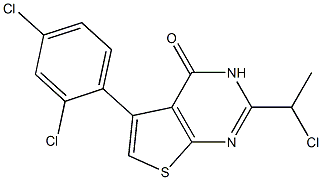 2-(1-chloroethyl)-5-(2,4-dichlorophenyl)-3H,4H-thieno[2,3-d]pyrimidin-4-one Struktur