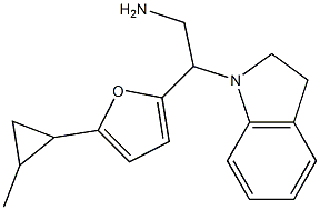 2-(2,3-dihydro-1H-indol-1-yl)-2-[5-(2-methylcyclopropyl)-2-furyl]ethanamine Struktur