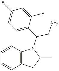 2-(2,4-difluorophenyl)-2-(2-methyl-2,3-dihydro-1H-indol-1-yl)ethan-1-amine Struktur