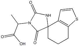 2-(2',5'-dioxo-6,7-dihydro-1'H,5H-spiro[1-benzothiophene-4,4'-imidazolidin]-1'-yl)propanoic acid Struktur