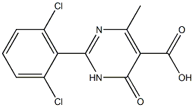 2-(2,6-dichlorophenyl)-4-methyl-6-oxo-1,6-dihydropyrimidine-5-carboxylic acid Struktur