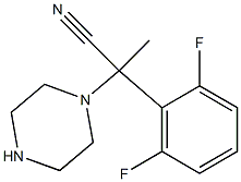 2-(2,6-difluorophenyl)-2-(piperazin-1-yl)propanenitrile Struktur