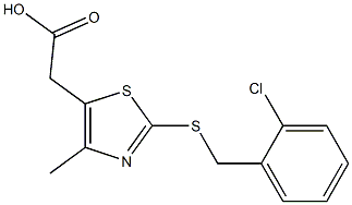 2-(2-{[(2-chlorophenyl)methyl]sulfanyl}-4-methyl-1,3-thiazol-5-yl)acetic acid Struktur