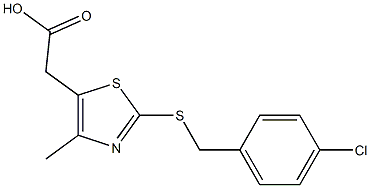 2-(2-{[(4-chlorophenyl)methyl]sulfanyl}-4-methyl-1,3-thiazol-5-yl)acetic acid Struktur