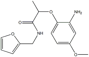 2-(2-amino-4-methoxyphenoxy)-N-(furan-2-ylmethyl)propanamide Struktur