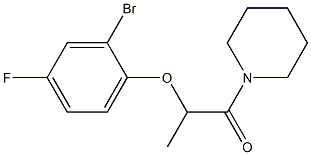 2-(2-bromo-4-fluorophenoxy)-1-(piperidin-1-yl)propan-1-one Struktur