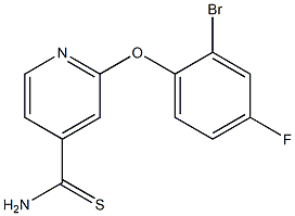 2-(2-bromo-4-fluorophenoxy)pyridine-4-carbothioamide Struktur