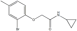 2-(2-bromo-4-methylphenoxy)-N-cyclopropylacetamide Struktur