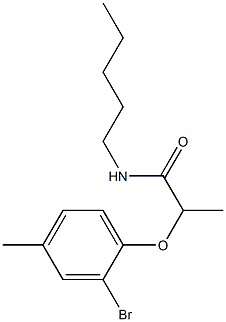 2-(2-bromo-4-methylphenoxy)-N-pentylpropanamide Struktur