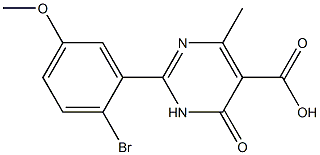 2-(2-bromo-5-methoxyphenyl)-4-methyl-6-oxo-1,6-dihydropyrimidine-5-carboxylic acid Struktur