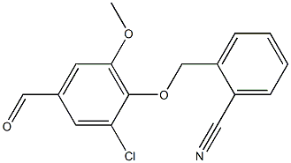 2-(2-chloro-4-formyl-6-methoxyphenoxymethyl)benzonitrile Struktur