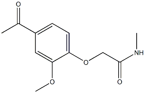 2-(4-acetyl-2-methoxyphenoxy)-N-methylacetamide Struktur