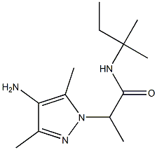 2-(4-amino-3,5-dimethyl-1H-pyrazol-1-yl)-N-(2-methylbutan-2-yl)propanamide Struktur