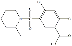 2,4-dichloro-5-[(2-methylpiperidine-1-)sulfonyl]benzoic acid Struktur