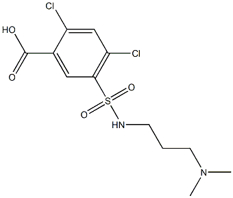 2,4-dichloro-5-{[3-(dimethylamino)propyl]sulfamoyl}benzoic acid Struktur