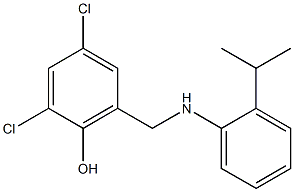 2,4-dichloro-6-({[2-(propan-2-yl)phenyl]amino}methyl)phenol Struktur