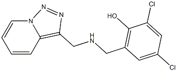 2,4-dichloro-6-[({[1,2,4]triazolo[3,4-a]pyridin-3-ylmethyl}amino)methyl]phenol Struktur