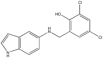 2,4-dichloro-6-[(1H-indol-5-ylamino)methyl]phenol Struktur