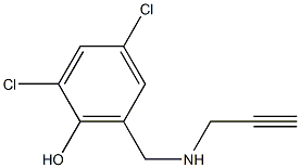 2,4-dichloro-6-[(prop-2-yn-1-ylamino)methyl]phenol Struktur