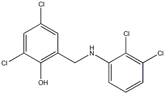 2,4-dichloro-6-{[(2,3-dichlorophenyl)amino]methyl}phenol Struktur