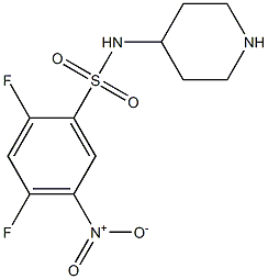 2,4-difluoro-5-nitro-N-(piperidin-4-yl)benzene-1-sulfonamide Struktur