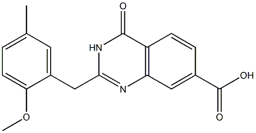 2-[(2-methoxy-5-methylphenyl)methyl]-4-oxo-3,4-dihydroquinazoline-7-carboxylic acid Struktur