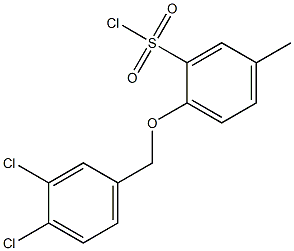 2-[(3,4-dichlorophenyl)methoxy]-5-methylbenzene-1-sulfonyl chloride Struktur