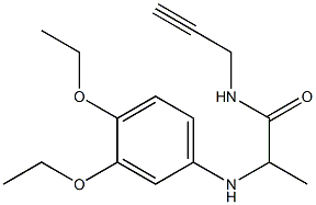 2-[(3,4-diethoxyphenyl)amino]-N-(prop-2-yn-1-yl)propanamide Struktur