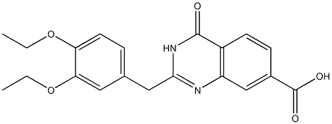 2-[(3,4-diethoxyphenyl)methyl]-4-oxo-3,4-dihydroquinazoline-7-carboxylic acid Struktur